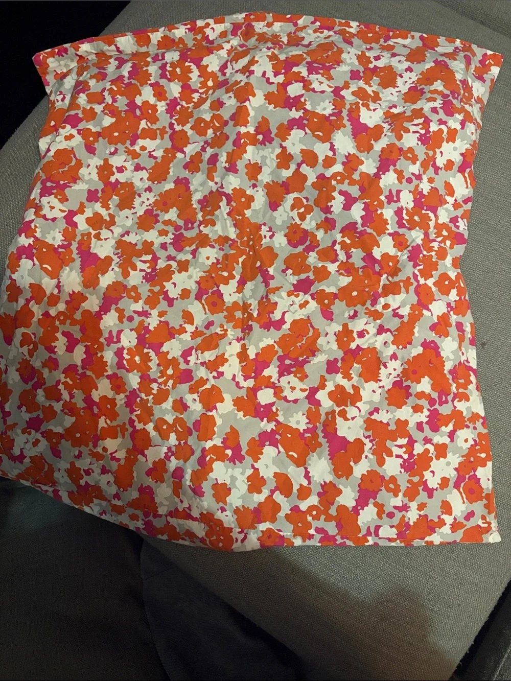 West Elm Floral Orange Pillow Case